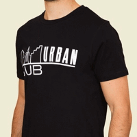 SUB-URBAN RECORDS - WHITE LOGO T-SHIRT (BLACK:L size)